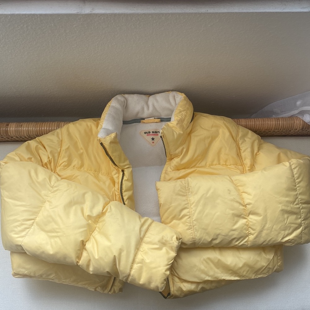 2002 Old Navy Pastel Yellow Puffer Jacket